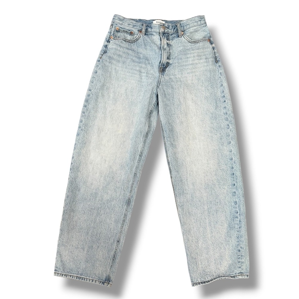 Pistola Wes High Rise Barrel Leg Jean Women 28 Gaze Light Wash Denim Retro 90s
